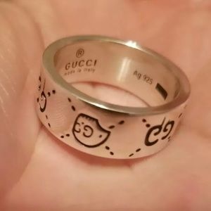 Gucci Ghost Sterling Silver Ring - US Size 9
